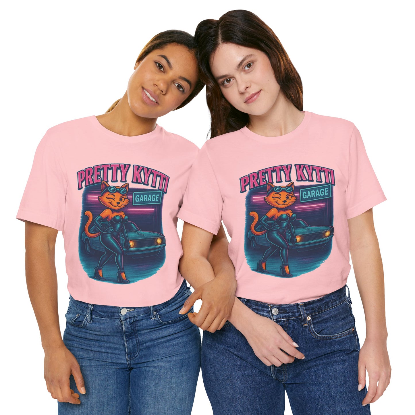 Retro Cat Garage T-Shirt, Casual Tee for Cat Lovers, Gifts for Pet Owners, Vintage Style Shirt, Fun Fashion Statement
