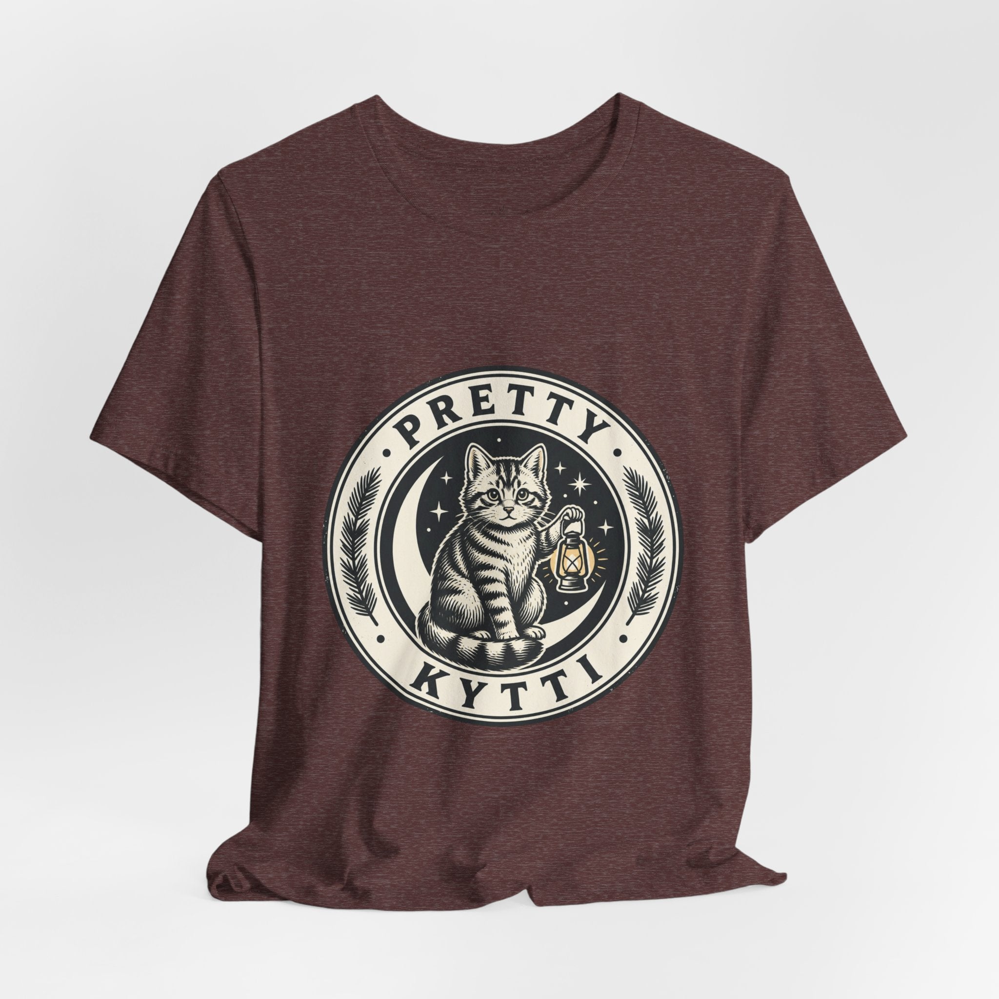 Feral Cat Crest Tee | Celestial Wilderness, Nocturnal Trash-Panda Aesthetic