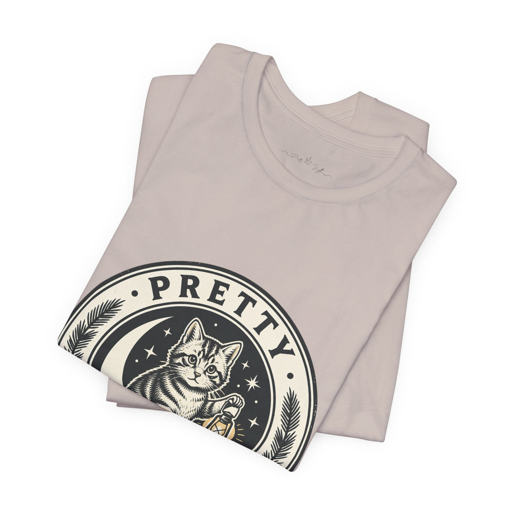 Feral Cat Crest Tee | Celestial Wilderness, Nocturnal Trash-Panda Aesthetic