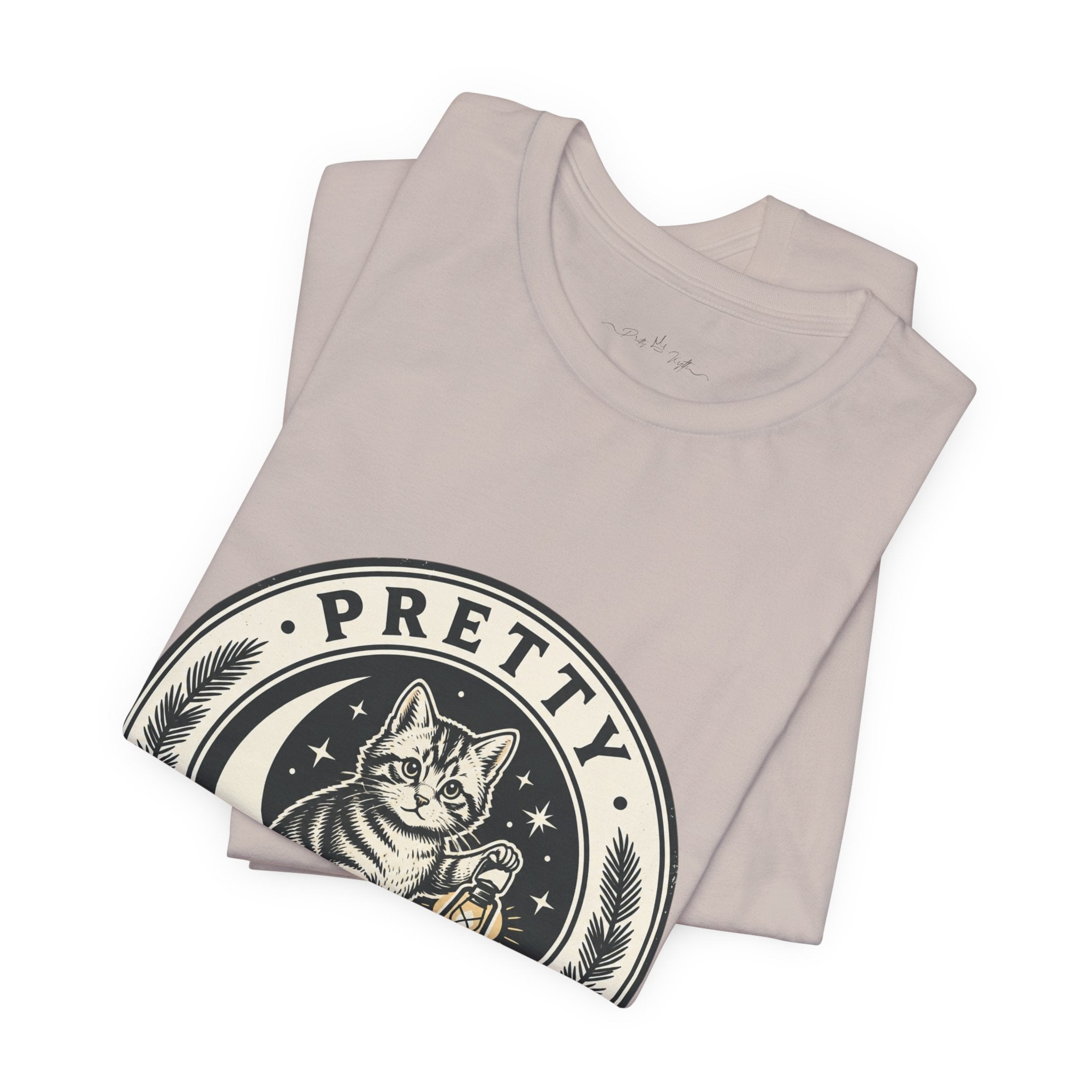 Feral Cat Crest Tee | Celestial Wilderness, Nocturnal Trash-Panda Aesthetic