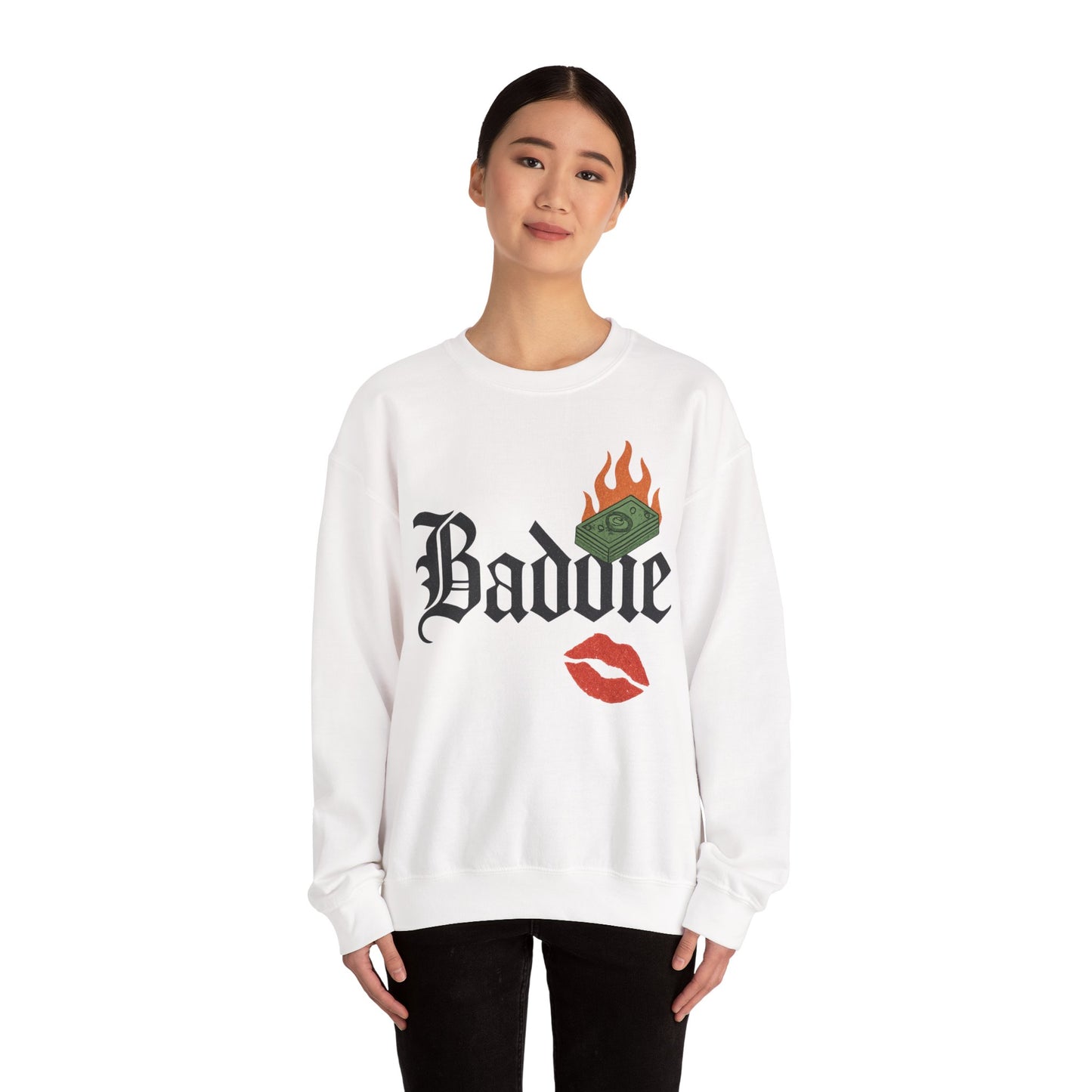 Baddie Crewneck Sweatshirt - Trendy Unisex Sweatshirt for Fashion Lovers, Casual Wear, Gifts, Street Style, Cozy Comfort
