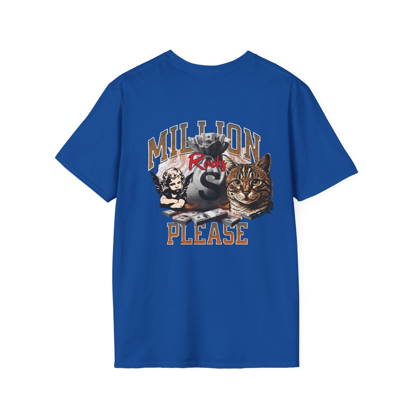 Cool Cat Millionaire Unisex Softstyle T-Shirt | Casual Wear, Gift for Cat Lovers, Birthday Tee, Animal Lover Shirt, Everyday Comfort