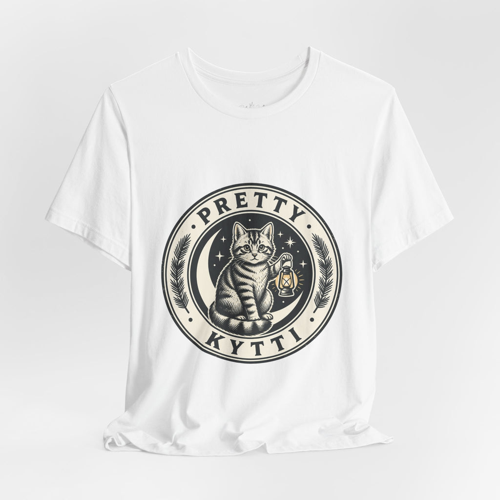 Feral Cat Crest Tee | Celestial Wilderness, Nocturnal Trash-Panda Aesthetic