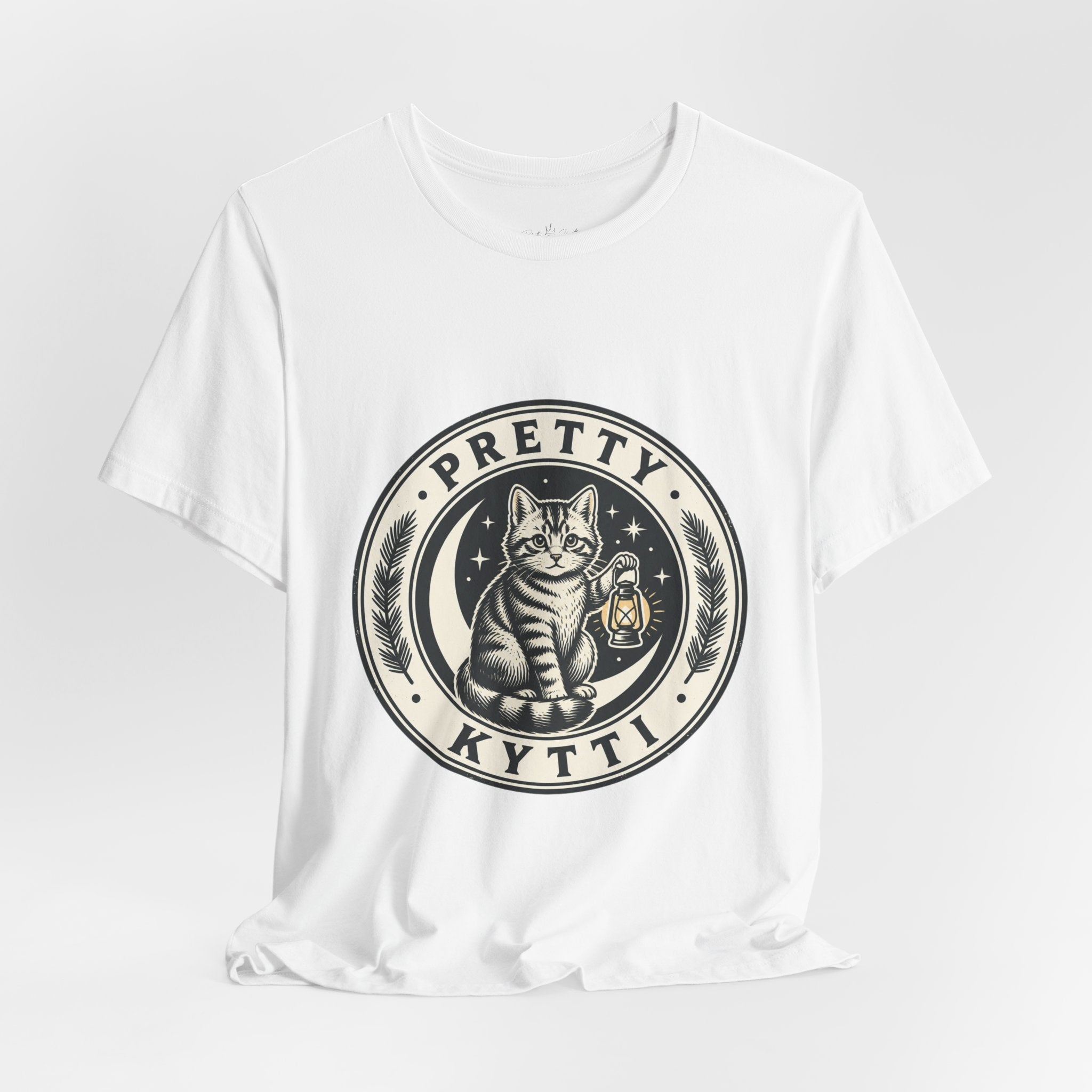 Feral Cat Crest Tee | Celestial Wilderness, Nocturnal Trash-Panda Aesthetic