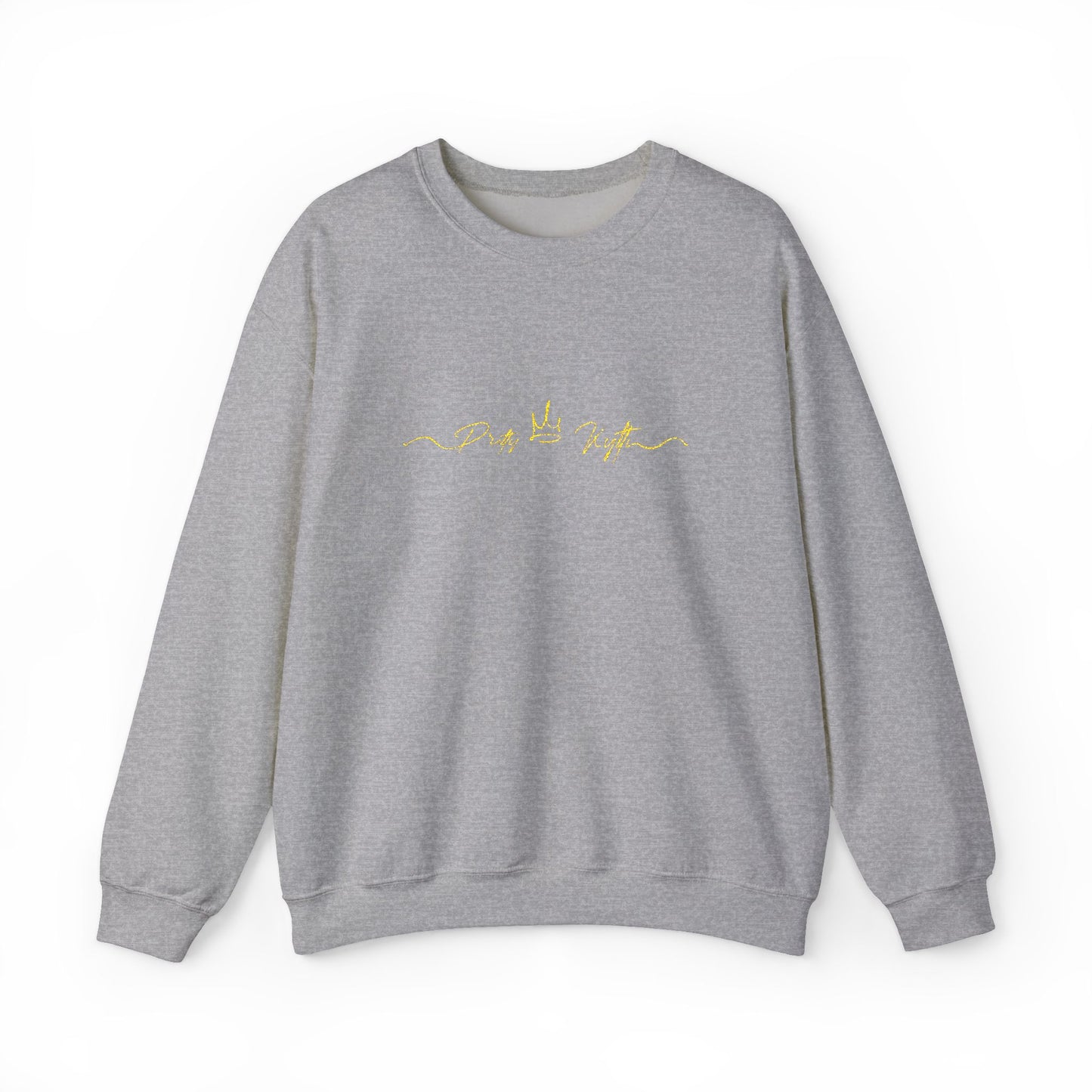 Sleek Black Unisex Crewneck Sweatshirt with Gold Design | Cozy Layer for Every Season, Perfect Gift for Friends, Family & Celebrations