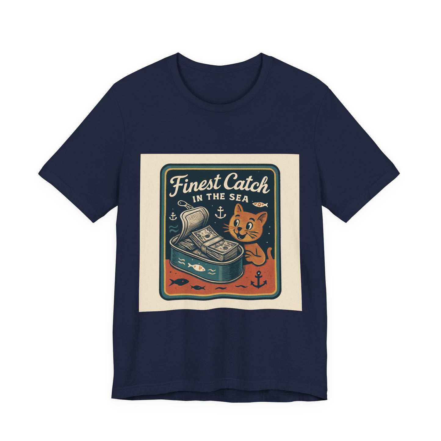 Cat Money Food Fishing Tee