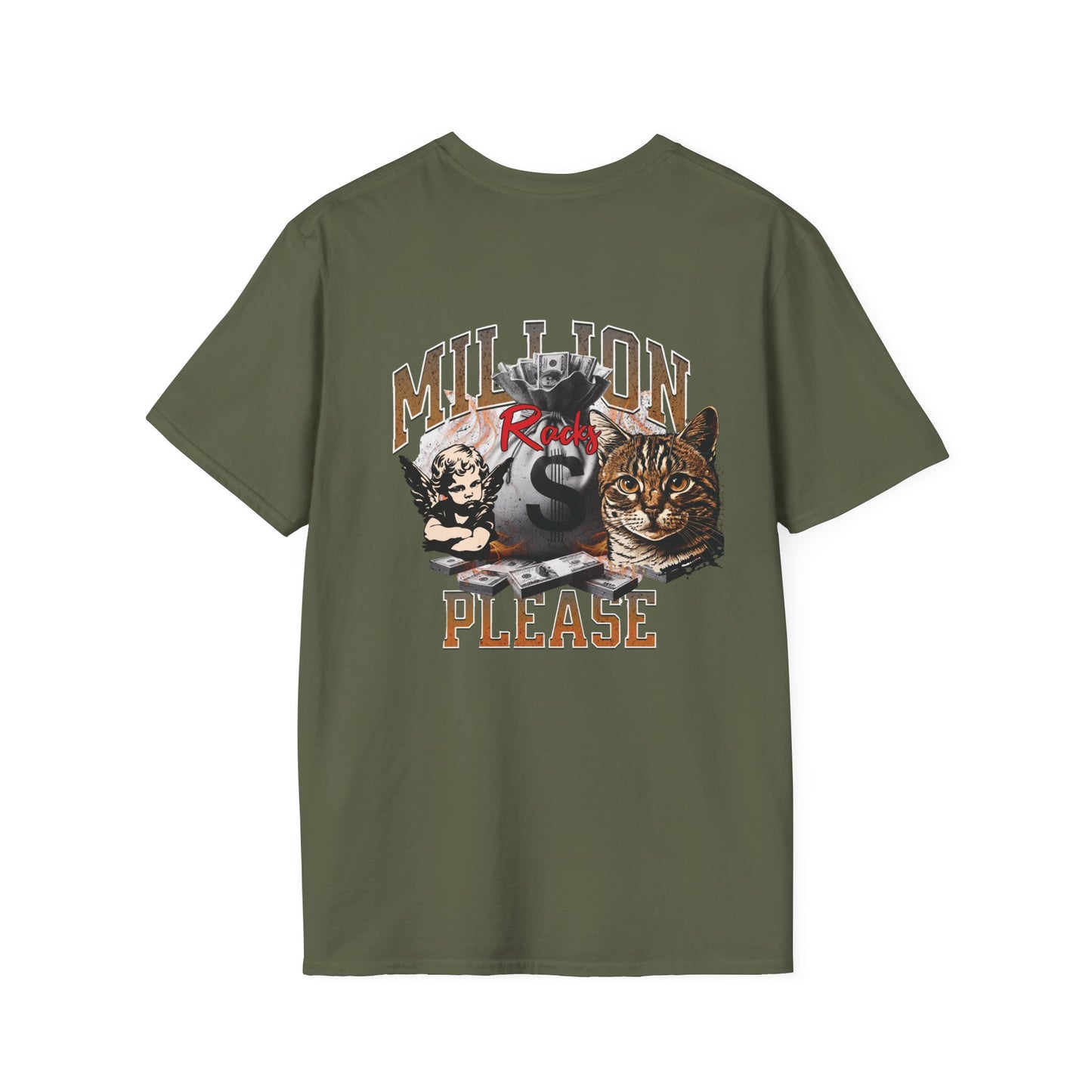 Cool Cat Millionaire Unisex Softstyle T-Shirt | Casual Wear, Gift for Cat Lovers, Birthday Tee, Animal Lover Shirt, Everyday Comfort