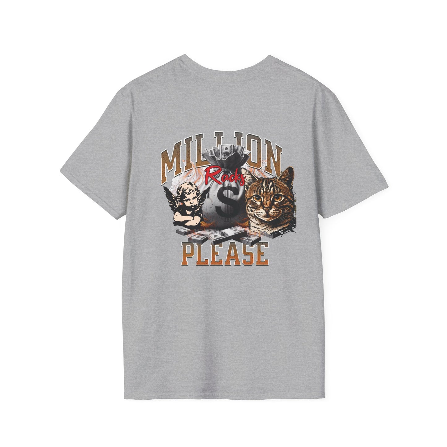 Cool Cat Millionaire Unisex Softstyle T-Shirt | Casual Wear, Gift for Cat Lovers, Birthday Tee, Animal Lover Shirt, Everyday Comfort