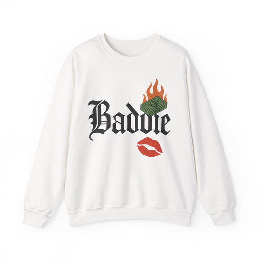Baddie Crewneck Sweatshirt - Trendy Unisex Sweatshirt for Fashion Lovers, Casual Wear, Gifts, Street Style, Cozy Comfort
