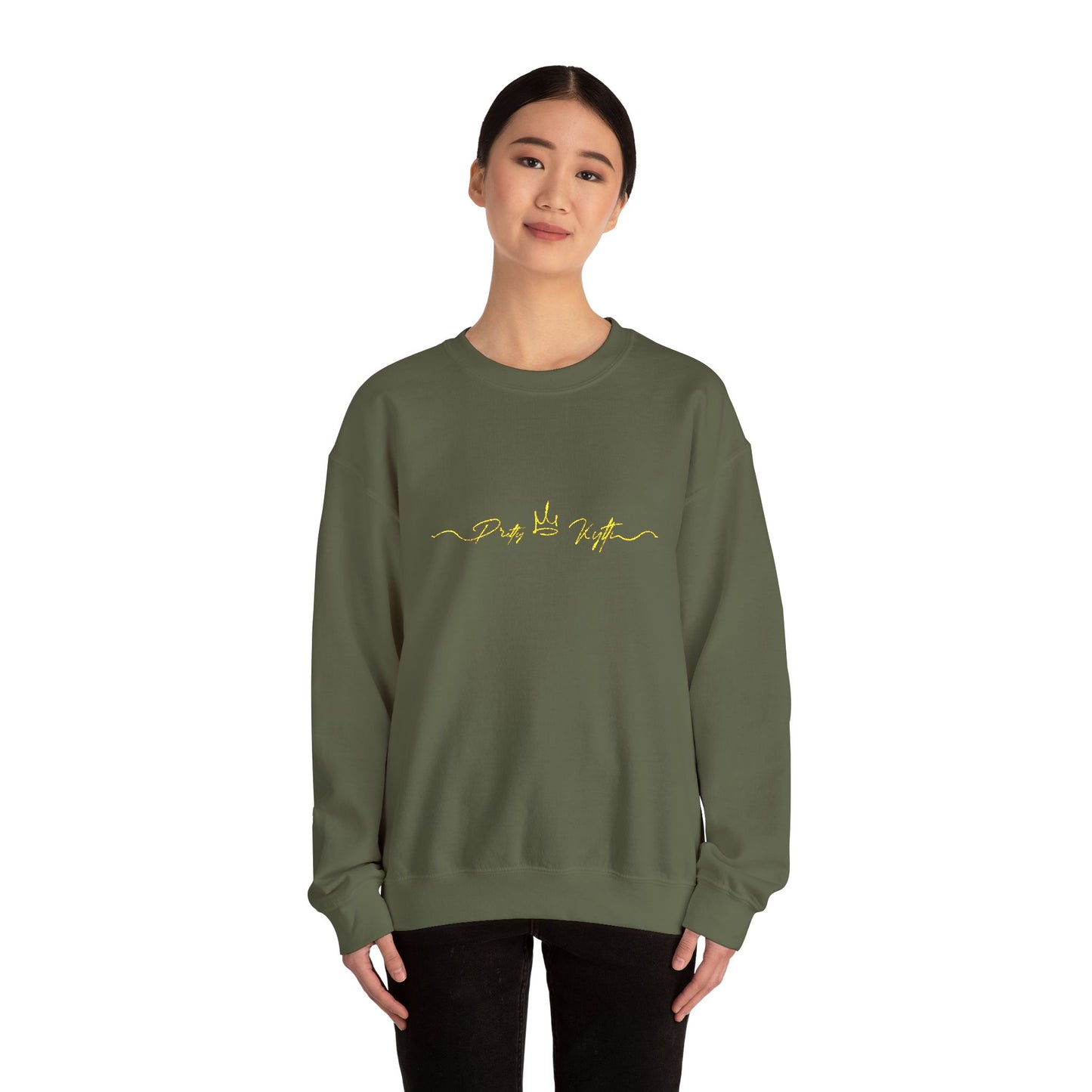 Sleek Black Unisex Crewneck Sweatshirt with Gold Design | Cozy Layer for Every Season, Perfect Gift for Friends, Family & Celebrations