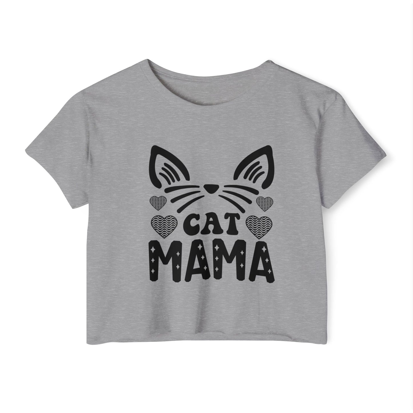 Trendy Cat Mama Crop Top | Perfect for Festivals, Summer Gatherings, Birthdays, Gift for Pet Lovers, Casual Wear, Cat Enthusiasts