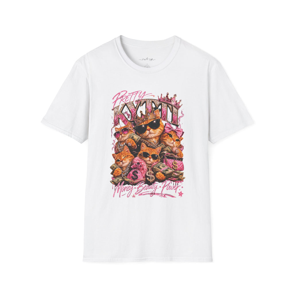 Pretty Kitty Cats Mural T-Shirt — Cute Sunglasses Cat Graphic Tee
