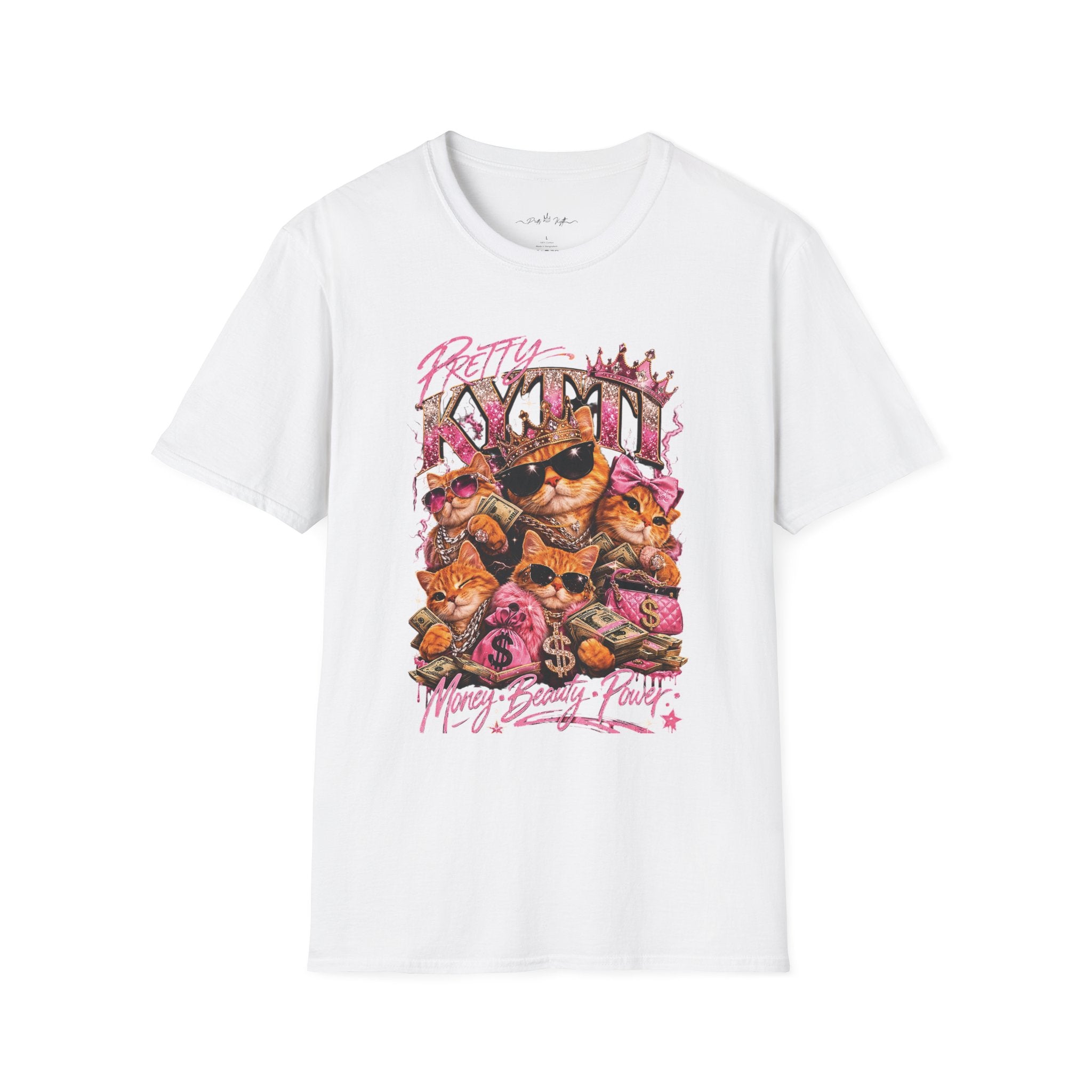 Pretty Kitty Cats Mural T-Shirt — Cute Sunglasses Cat Graphic Tee