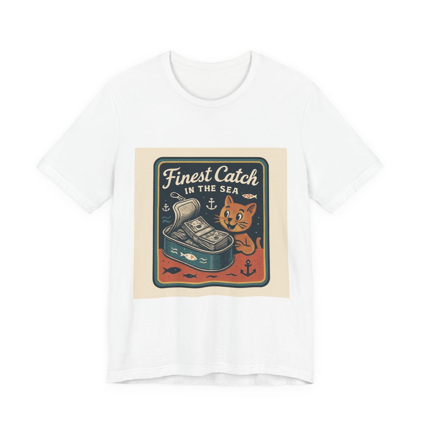 Cat Money Food Fishing Tee