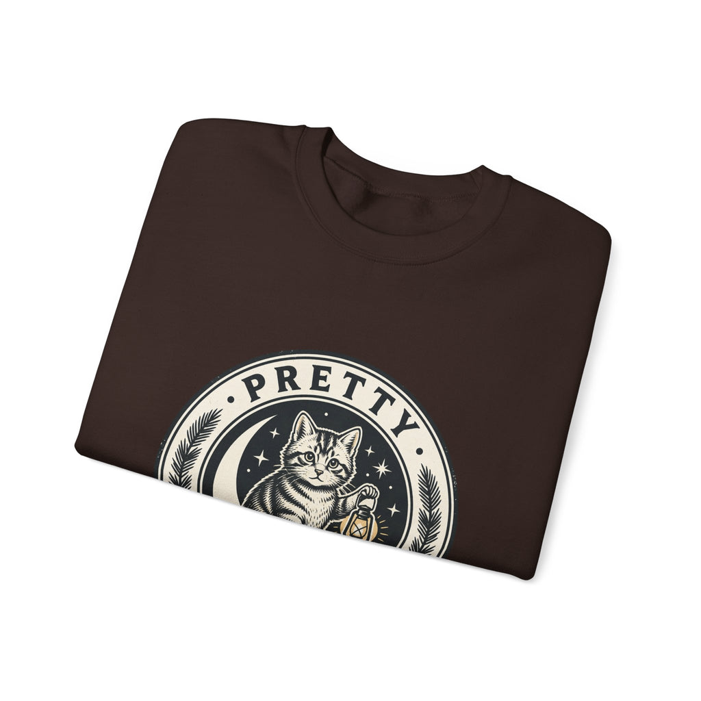 Feral Cat Emblem Sweatshirt | nocturnal wilderness, trash-panda aesthetic
