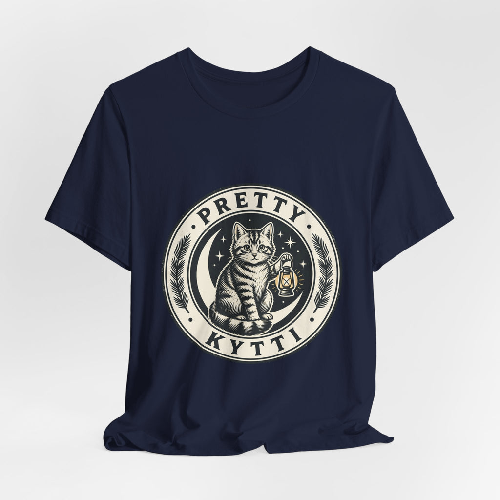 Feral Cat Crest Tee | Celestial Wilderness, Nocturnal Trash-Panda Aesthetic