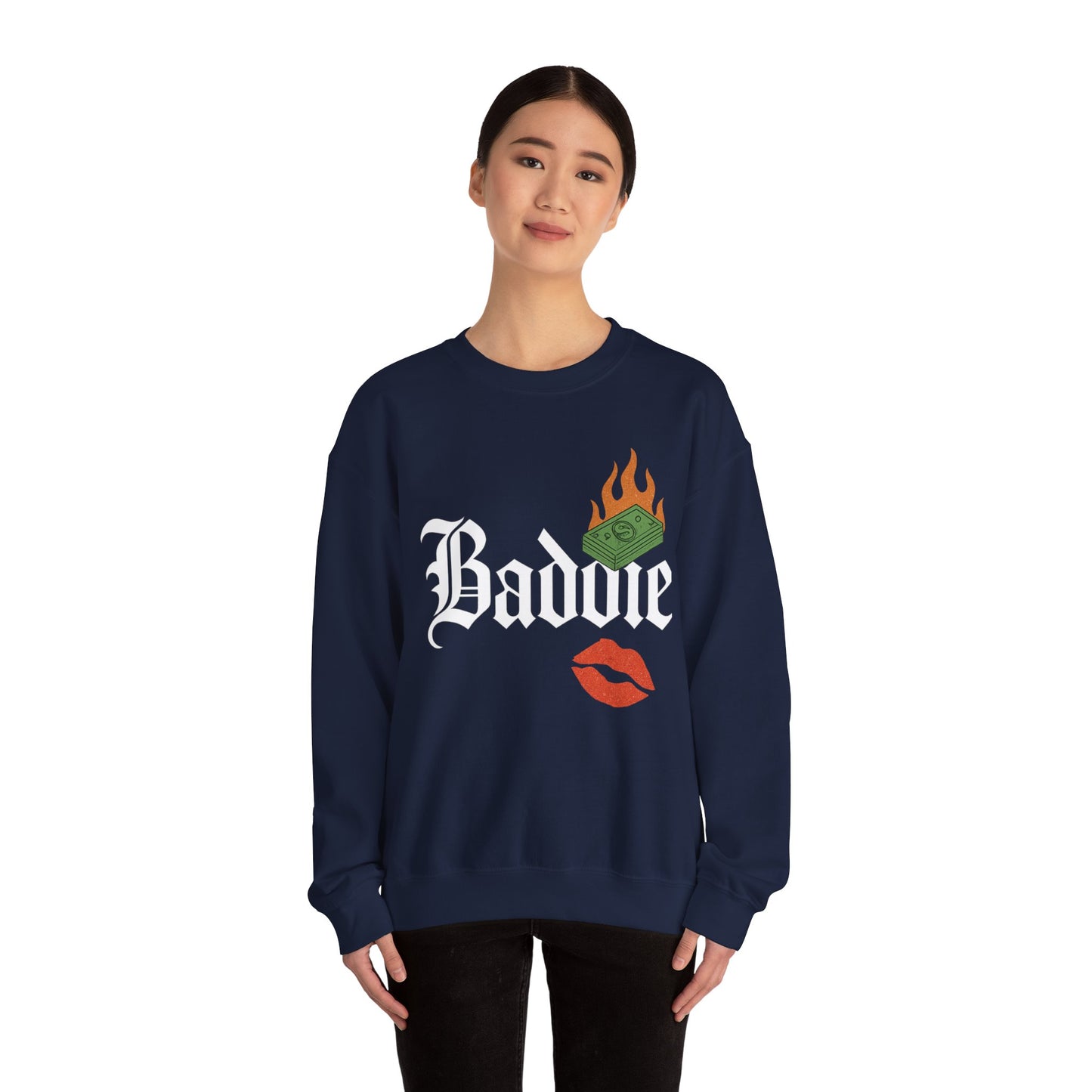Baddie Crewneck Sweatshirt - Trendy Unisex Sweatshirt for Fashion Lovers, Casual Wear, Gifts, Street Style, Cozy Comfort
