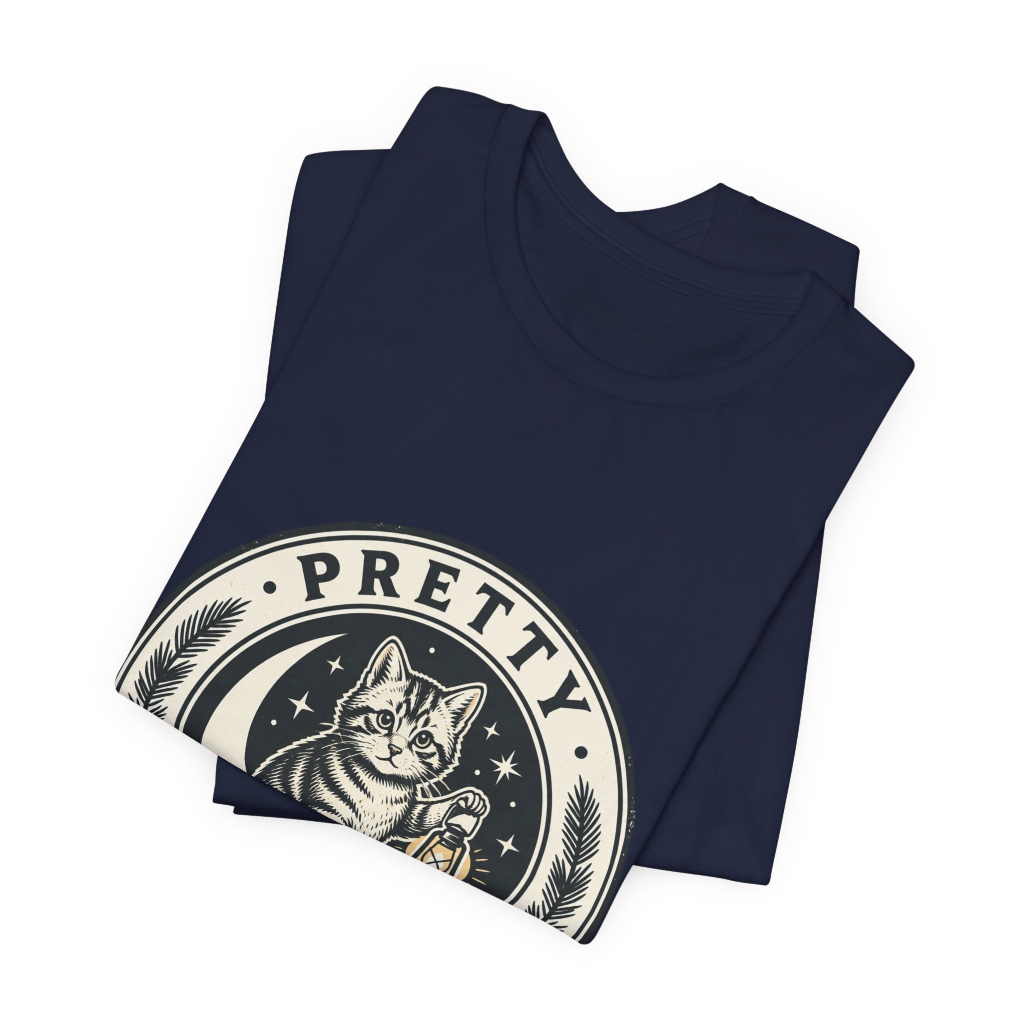 Feral Cat Crest Tee | Celestial Wilderness, Nocturnal Trash-Panda Aesthetic