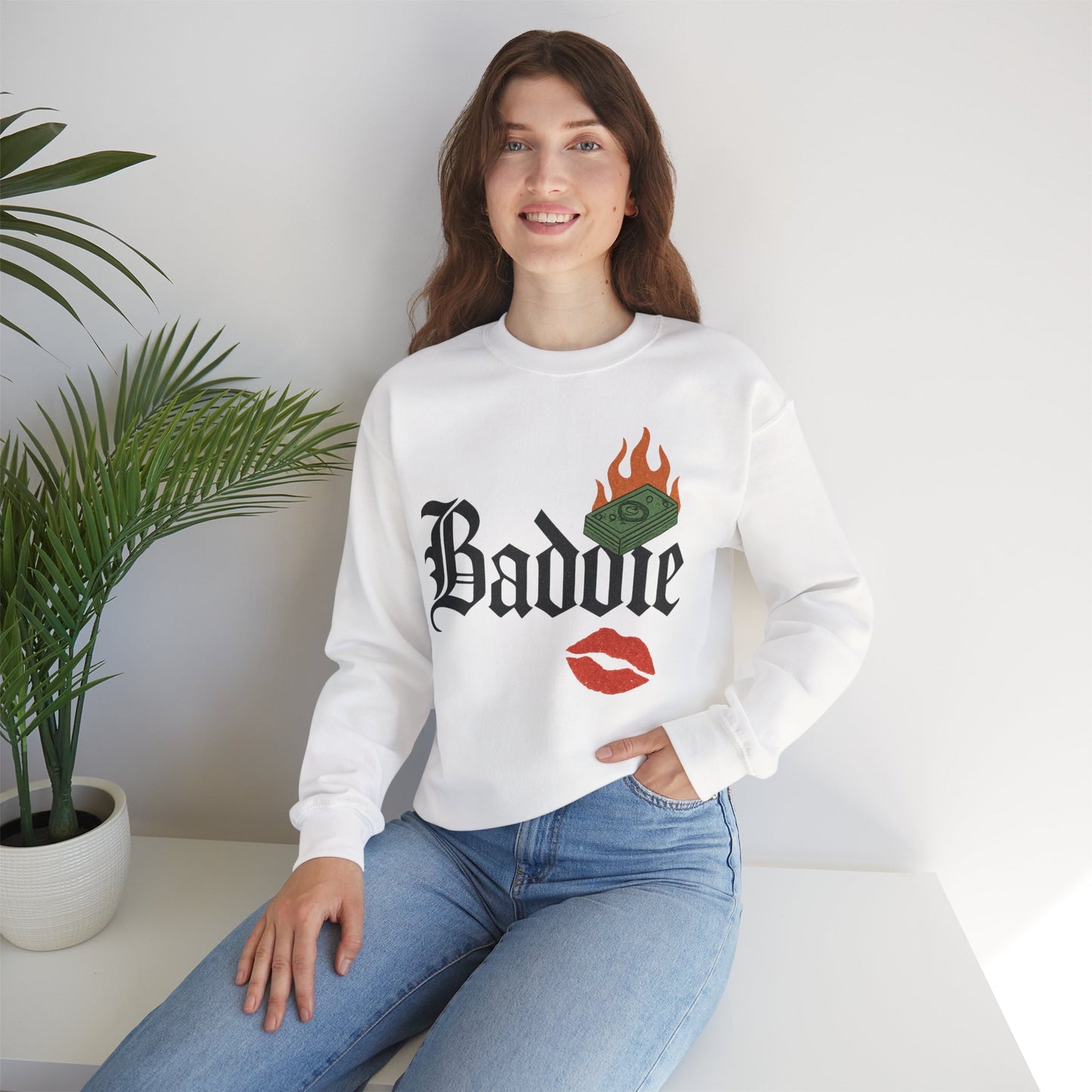 Baddie Crewneck Sweatshirt - Trendy Unisex Sweatshirt for Fashion Lovers, Casual Wear, Gifts, Street Style, Cozy Comfort