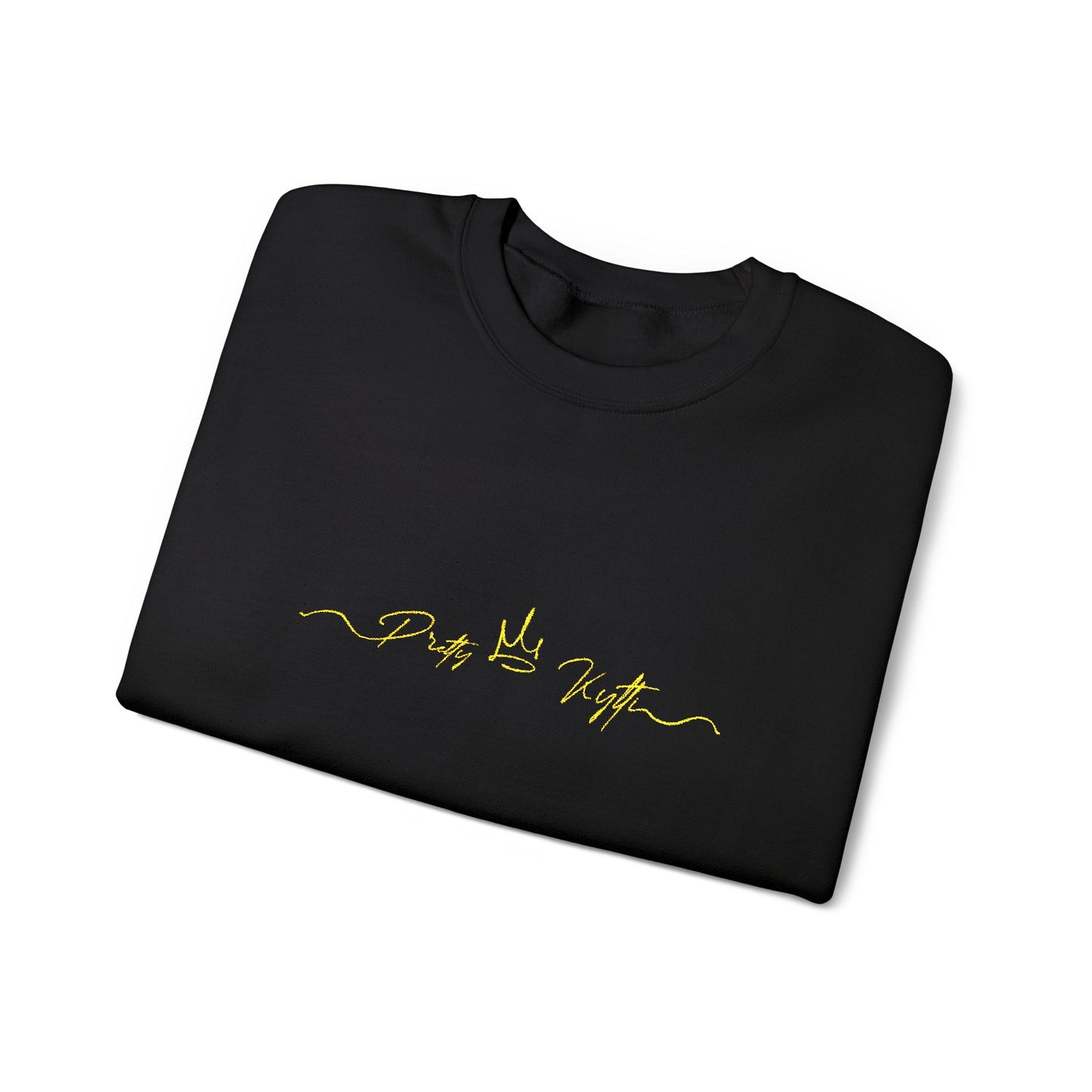 Sleek Black Unisex Crewneck Sweatshirt with Gold Design | Cozy Layer for Every Season, Perfect Gift for Friends, Family & Celebrations
