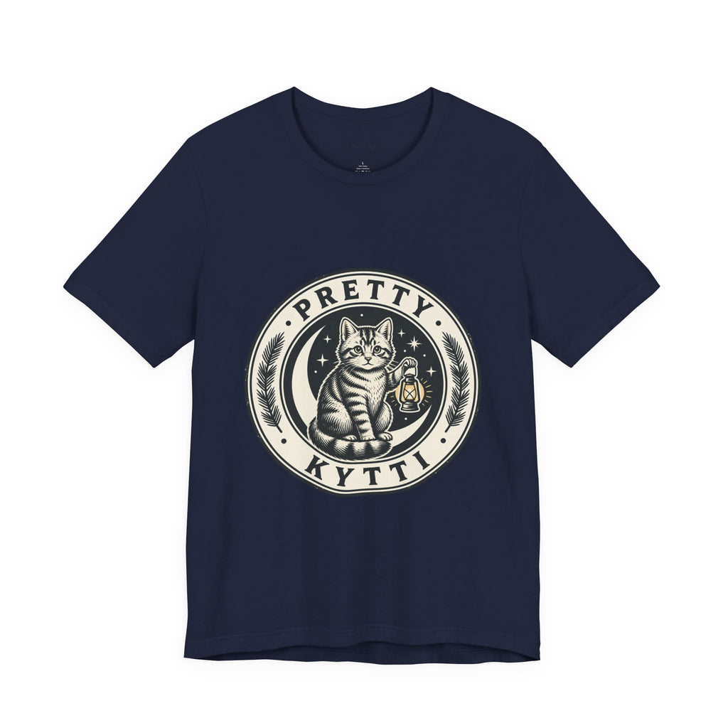 Feral Cat Crest Tee | Celestial Wilderness, Nocturnal Trash-Panda Aesthetic