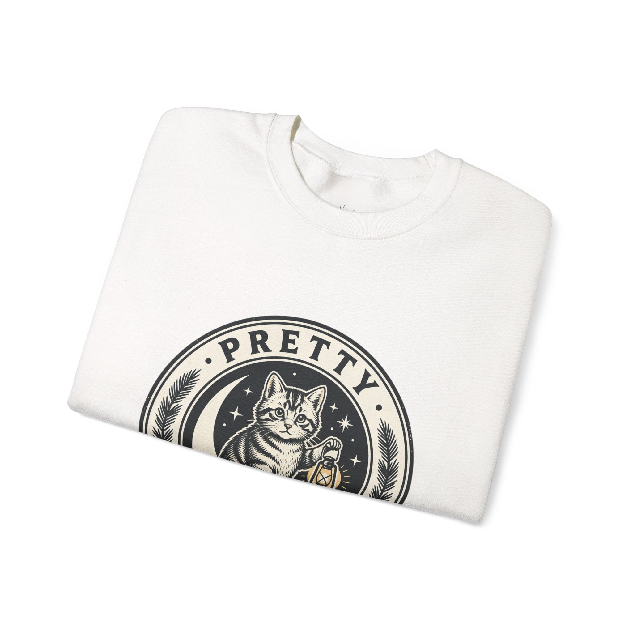 Feral Cat Emblem Sweatshirt | nocturnal wilderness, trash-panda aesthetic