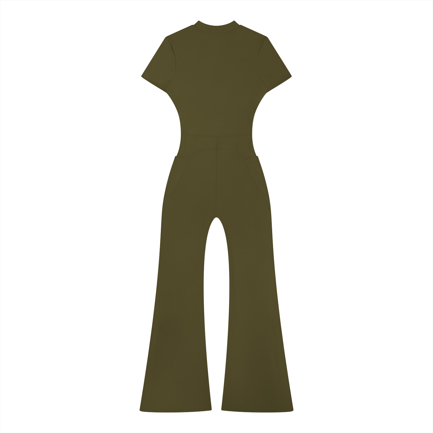 Women’s Tight Flared Leg Quarter-Zip Jumpsuit